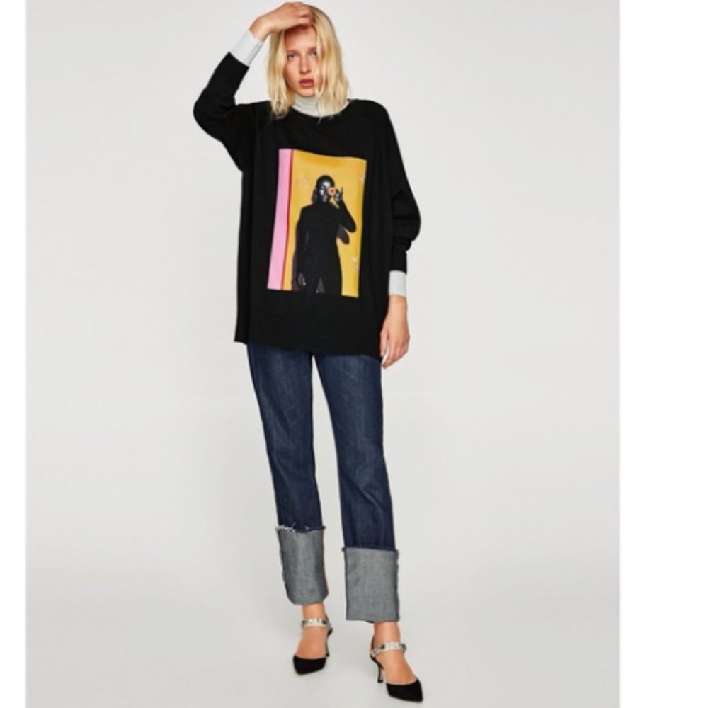 Sade Sweatshirt Dress Vintage by Zara Rare Size Small Oversized